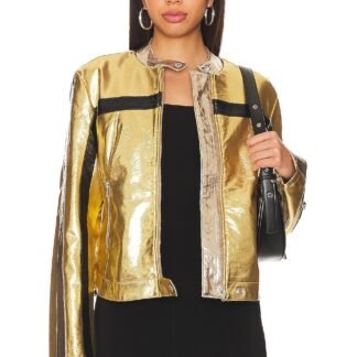 x REVOLVE FAST LANE METALLIC Faux Leather Jacket