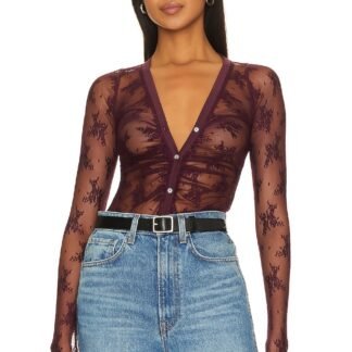 x Intimately FP Light Year Bodysuit In Precious Wine