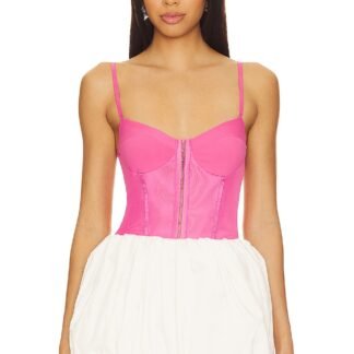 x Intimately FP Night Rhythm Corset Bodysuit In Lucky Pink