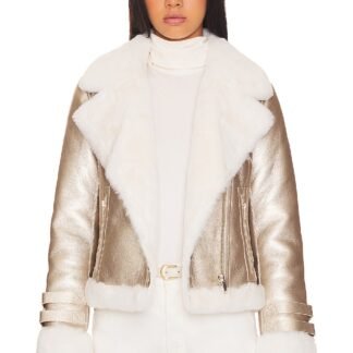 Dion Faux Fur Moto Jacket