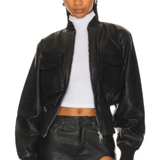 The Cropped Leather Bomber