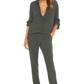 Crepe Long Sleeve Jumpsuit