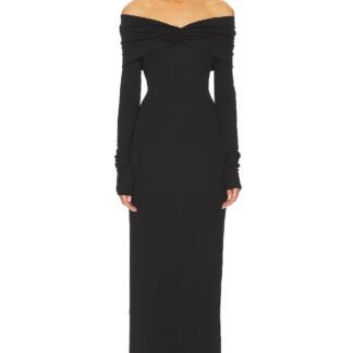 Matte Jersey Off Shoulder Maxi Dress