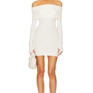 Matte Jersey Off Shoulder Mini Dress