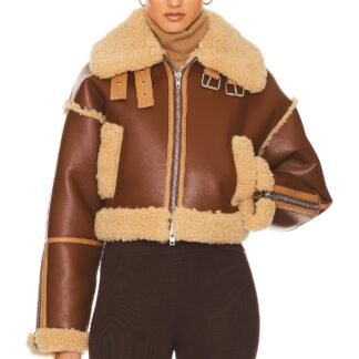 Cropped Faux Shearling Jacket