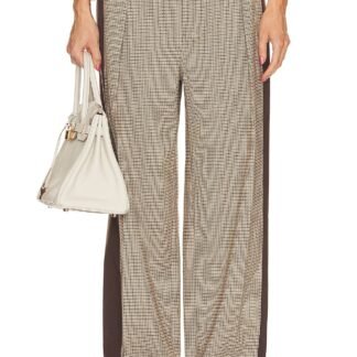 Colorblock Plaid Suit Trouser
