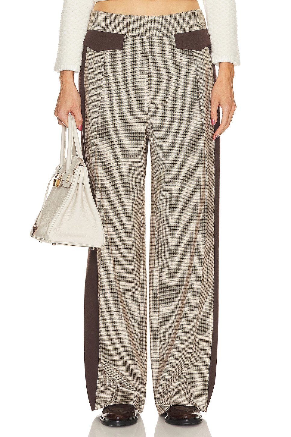 Colorblock Plaid Suit Trouser