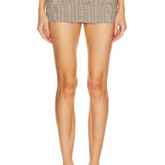 Plaid Trouser Mini Skirt