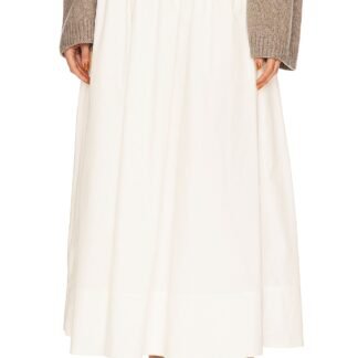 Cotton Poplin Midi Skirt
