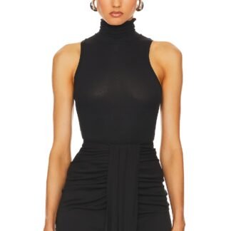 Jersey Cropped Turtleneck Tank