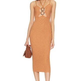 x REVOLVE Karena O Ring Halter Tie Midi Dress