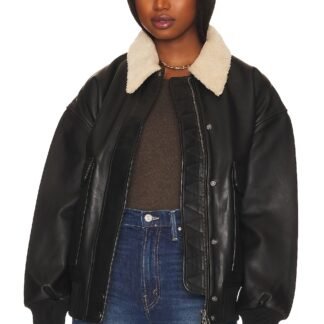 Oversized Leather Bomber Jacket