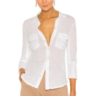 Slub Side Panel Button Front Shirt