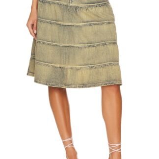Denim Prairie Midi Skirt