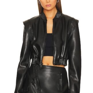 Doreen Regenerated Leather Bomber Jacket