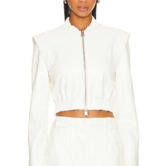 Doreen Faux Leather Bomber Jacket
