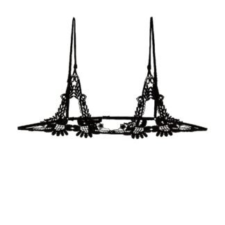 Lace Ouvert Bra in Black