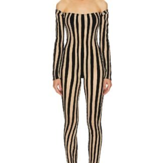 Off Shoulder Catsuit With Zipper Detail
