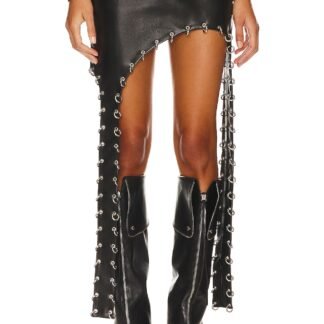 Petal Faux Leather Skirt