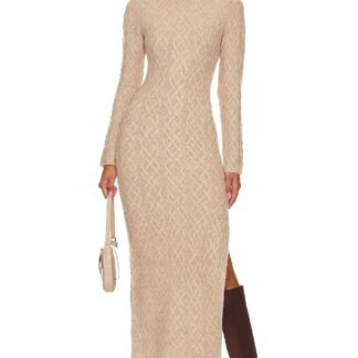 Maxi Cable Knit Sweater Dress