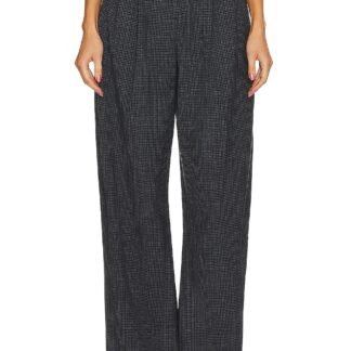 The High Waist Pleated Plaid Trouser