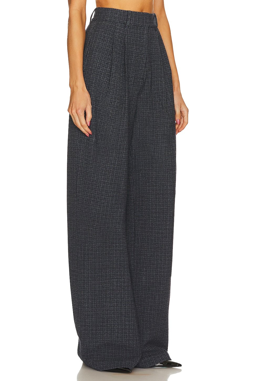 The High Waist Pleated Plaid Trouser - Image 2