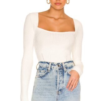 Tie Back Fitted Rib Sweater
