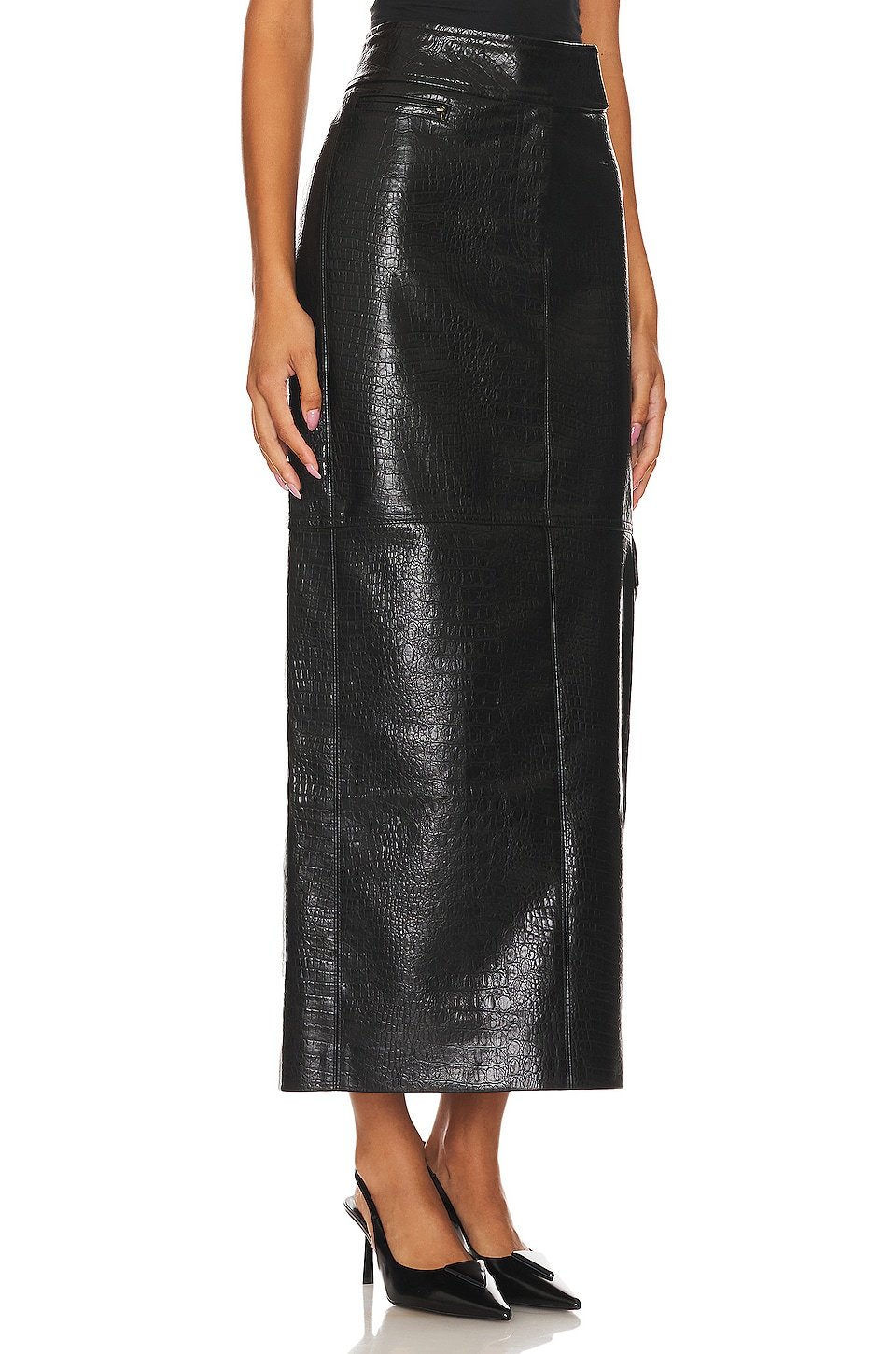 Halle Faux Leather Maxi Skirt - Image 2