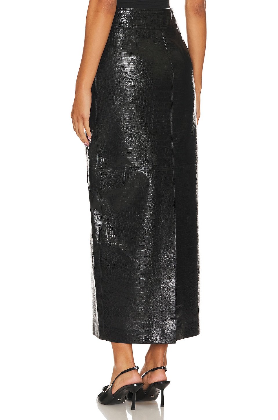 Halle Faux Leather Maxi Skirt - Image 3
