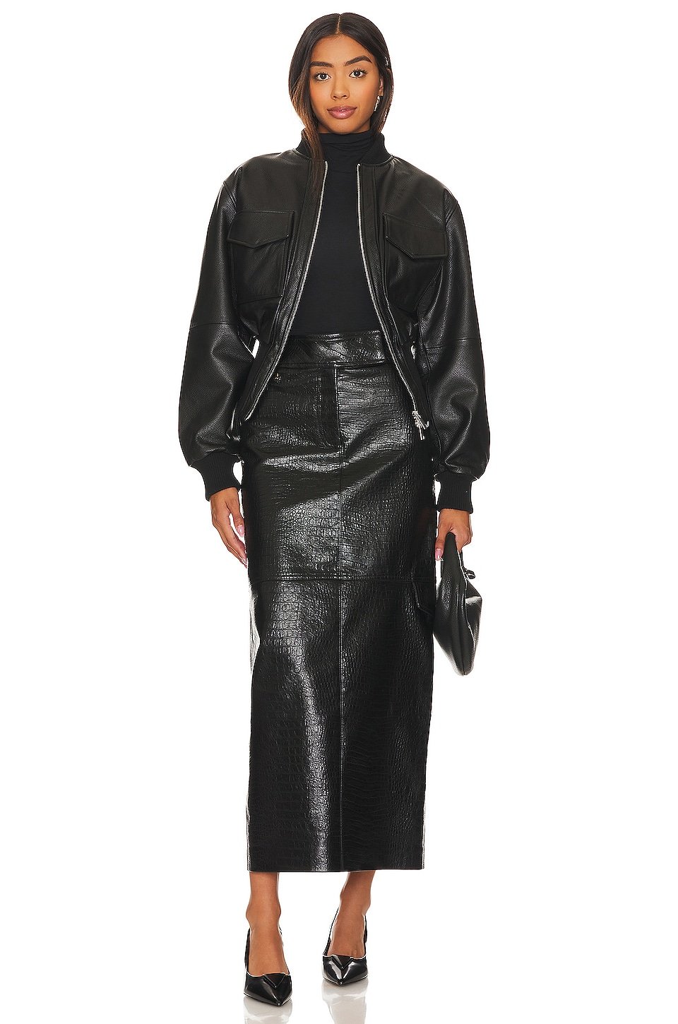 Halle Faux Leather Maxi Skirt - Image 4