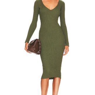 Bekah Deep V Midi Dress