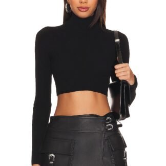 Cara Cropped Knit Mock Neck