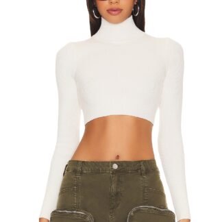 Cara Cropped Knit Mock Neck