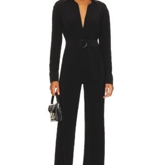 Shirt Straight Leg Jumpsuit With Collar Stand