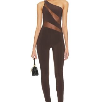 Snake Mesh Catsuit With Footsie