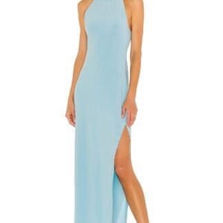 Halter Turtle Side Slit Gown