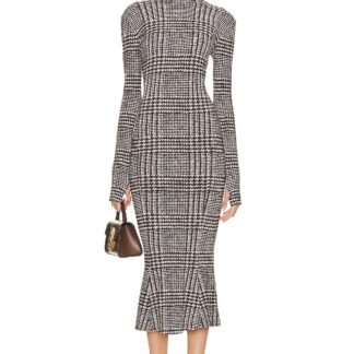 Long Sleeve Turtle Fishtail Midi Dress