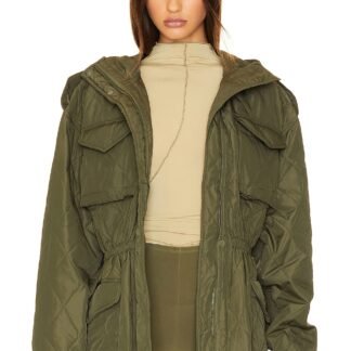 Quilted Hooded Cargo Jacket