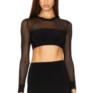 X Revolve Crewneck Banded Midriff Top