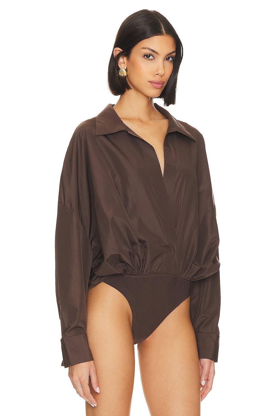 Oversized Boyfriend Shirt Bodysuit - Image 3