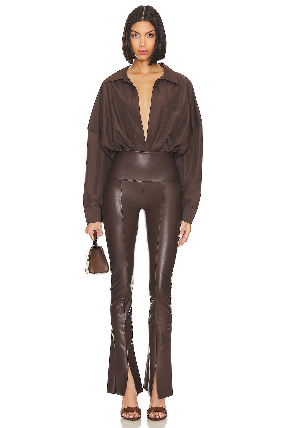 Oversized Boyfriend Shirt Bodysuit - Image 5