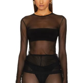 Long Sleeve Crewneck Dash Applique Top