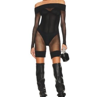 Rum Playsuit Shapewear Toxic Mesh Off The Shoulder Bodysuit