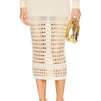 Raya Skirt in Ivory And Gold