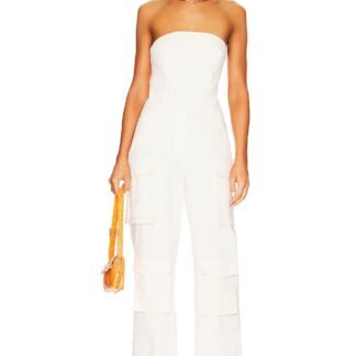 Strapless Pocket Detailed Canvas Jumpsuit