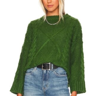 x REVOLVE Carrie Cable Knit Pullover