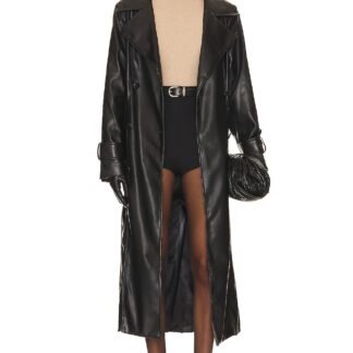 Tyra Faux Leather Trench