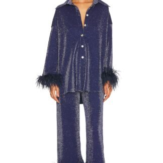 Cosmos Oversized Metallic Pajama Set