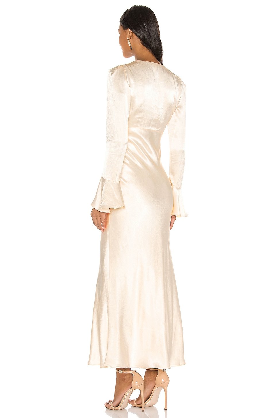 La Lune Frill Cuff Bias Midi Dress - Image 5