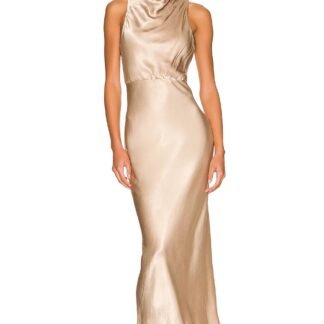 La Lune High Neck Midi Dress